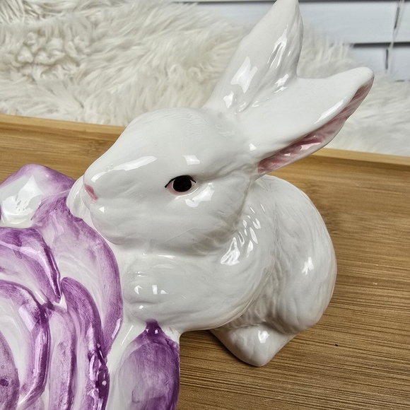 Ceramic Bunny with Attached Dish Vintage - Picture 8 of 15